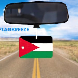 Jordan National Flag Car Air Freshener, Jorsan Flag gift for her and him, car accessory
