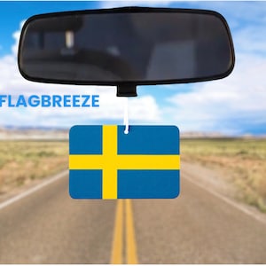 Sweden National Flag Car Air Freshener, Sweden Flag gift for her and him, car accessory
