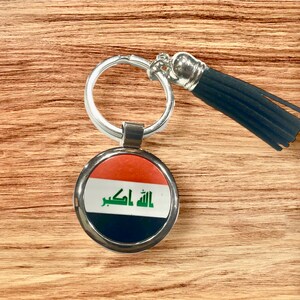 Custom Iraq Country Flag Keychain,  Iraq flag Personalized Keychain, You can add you name