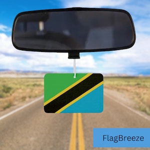 Tanzanian National Flag Car Air Freshener, Tanzania car accessory gift