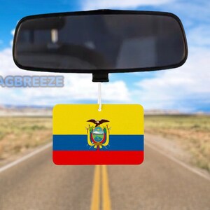 Ecuador National Flag Car Air Freshener, Ecuador Flag gift for her and him, car accessory