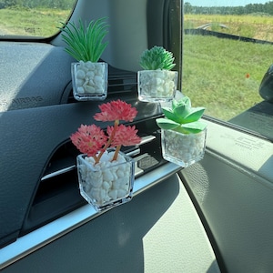 Flower Car Air Freshener, Plant Vent Clip, Car Accessories, Car Oil Diffuser, Plant Essential Oil, Car Plant Vent Clip  Gift, Fragrance Oil