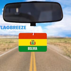 Bolivia National Flag Car Air Freshener, Bolivia Flag gift for her and him, car accessory
