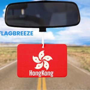 HongKong National Flag Car Air Freshener, Hongkong Flag gift for her and him, car accessory car scent