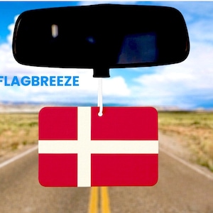 Denmark National Flag Car Air Freshener, Denmark Flag gift for her and him, car accessory car scent