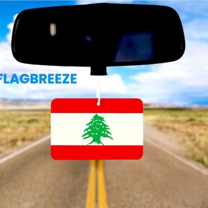 Lebanon Flag Car Air Freshener, Lebanon Flag gift for her and him, Lebanon Exchange Student Gift, car accessory for him her