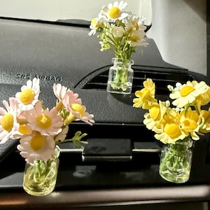 Flower Car Air Freshener with handmade oil, Plant Vent Clip, Car Accessories, Car Oil Diffuser, Plant Essential Oil, Car vent clip decor