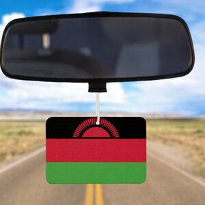 Malawi National Flag Car Air Freshener, Malawi country Flag gift for her and him, car accessory