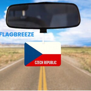Czech Republic National Flag Car Air Freshener, Czechia Flag gift for her and him, car accessory