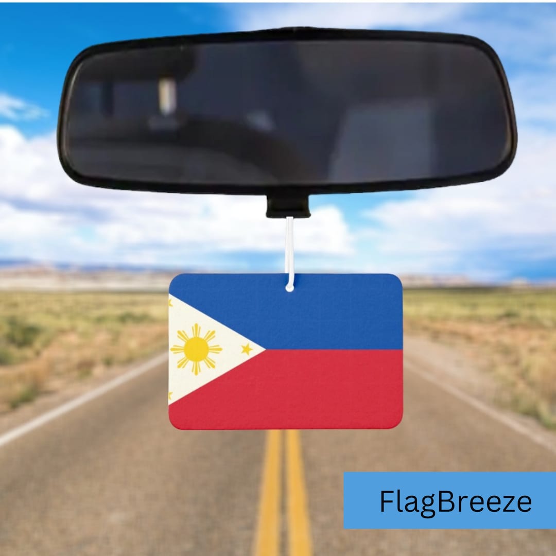 Philippines National Flag Air Freshener, Filipino Flag, Pinoy Flag