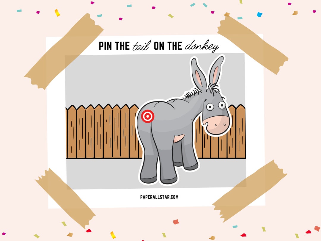 Pin the Tail on the Donkey Game Instant Download Party Game for Kids ...