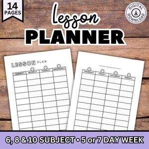 Lesson Planner Printable, Undated Lesson Plan, Blank Homeschool Planner, Teacher Planner, Homeschool Planner Pages, Homeschool Planning