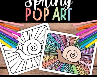 Dibujos para colorear de primavera, hojas para colorear de primavera, dibujos de arte pop, manualidades de primavera, dibujos para colorear para adultos, dibujos para colorear para niños, dibujos para colorear imprimibles