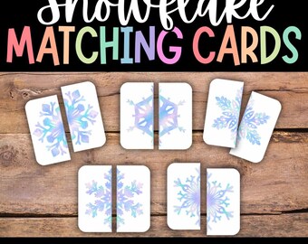 Snowflake Matching Game, Winter Pattern Recognition Cards (PDF)