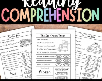 Fiches d'exercices de compréhension écrite en véhicule, lecture pour la maternelle, lecture de passages avec questions, lecture en première année, lecture en deuxième année