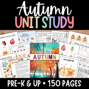 Autumn Unit Study, Science Study Unit, Fall Unit Study, Fall Educational Unit, Season Unit Study, Autumn Worksheets, Fall Unit Bundle