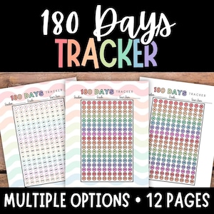 180 Day Tracker, 180 Days of School, 180 Days Countdown, Day Count for School, Homeschool Planner, Homeschool Tracker, 180 School Days