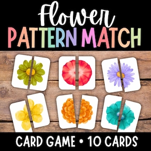 Agencement des fleurs, Agencement printanier, Agencement des couleurs, Agencement des motifs, Cartes fleuries pour enfants, Jardin d'enfants de printemps, École maternelle de printemps, Jeu de cartes
