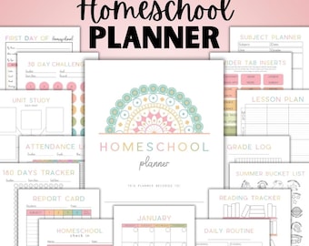 Planificador de educación en casa imprimible, Planificador de educación en casa, 2025-2026, Páginas de planificación de educación en casa, Planificación de la educación en casa, Planificador para maestros de educación en casa