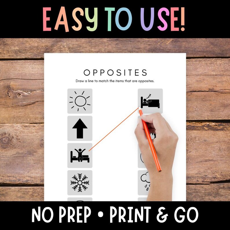 Opposites Worksheets, Visual Discrimination Activity, Discernment ...