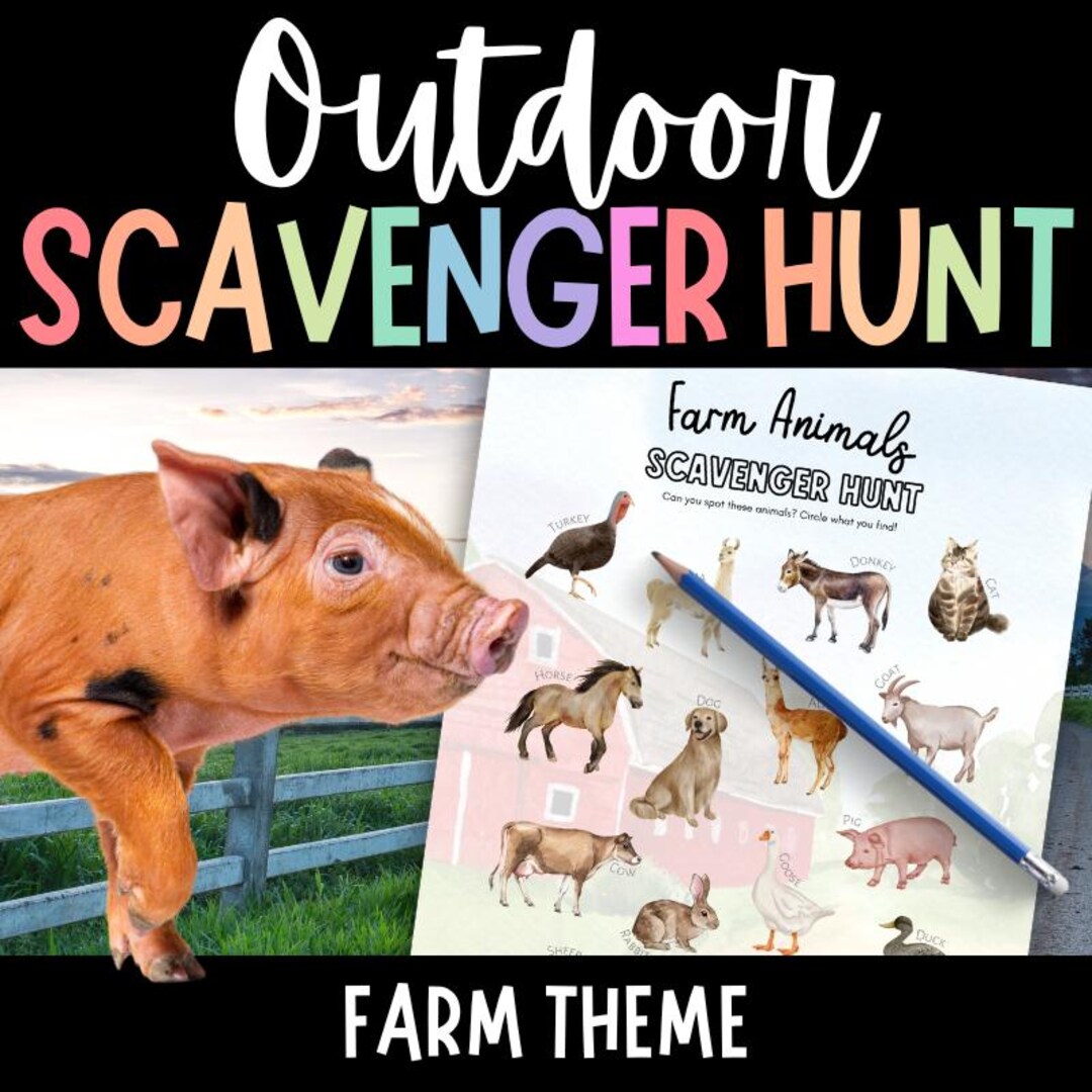 FARM ANIMALS Scavenger Hunt for Kids, Outdoor Game - Etsy