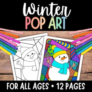 Winter Coloring, Winter Pop Art, Winter Crafts, Winter Coloring Pages, Winter Coloring Sheets, Winter Activities, Kids Coloring Pages, Adult