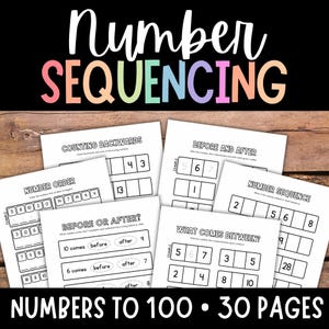 Planilhas de contagem, Sequenciamento numérico, Ordem numérica, Prática de contagem, Pré-escola, Jardim de infância, Primeira série, Matemática para crianças, Planilha de matemática