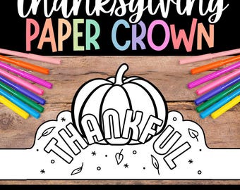 Thanksgiving Pumpkin Craft, Thankful Paper Crown