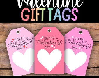 Valentine's Day Gift Tags, Printable Goodie Bag Tag (PDF)