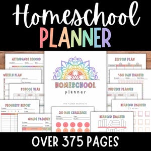 Homeschool Planner, Homeschool Planner Printable, Homeschool Planner 2025-2026, Printable Homeschool Planner, Homeschool Records