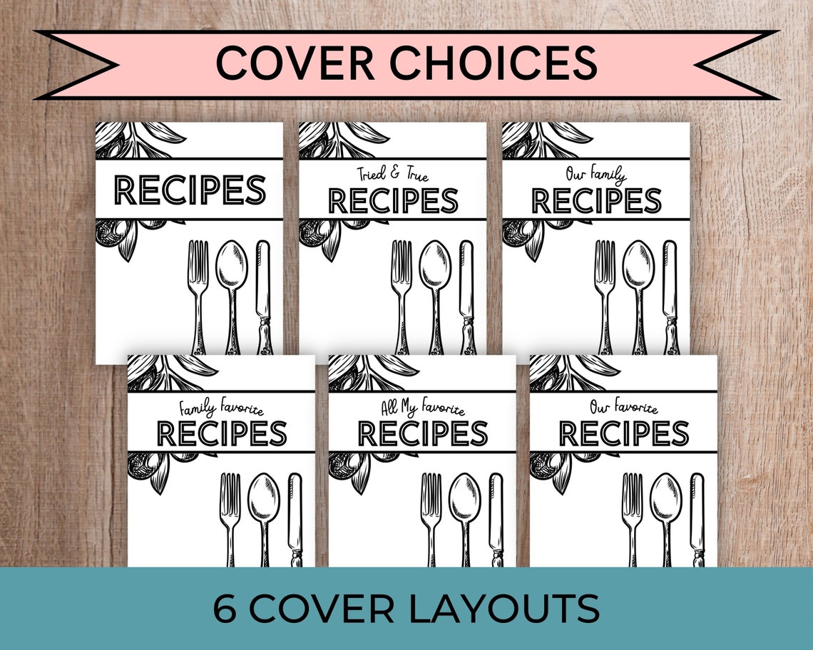Recipe Book Printable Recipe Binder Family Cookbook Printable Recipe