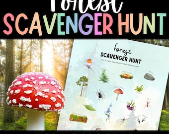 Outdoor Forest Scavenger Hunt for Kids, Earth Day Nature Walk Activity