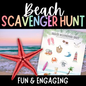 Beach Scavenger Hunt, Scavenger Hunts for Kids, Beach Game, Beach Games, Beach Hunt, Nature Scavenger Hunt, Printable Games for Kids