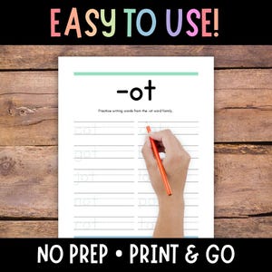 CVC Word Worksheets, CVC Spelling, CVC Word Tracing Worksheets, Handwriting Sheets, Preschool Spelling, Kindergarten Word Pages, First Grade image 2