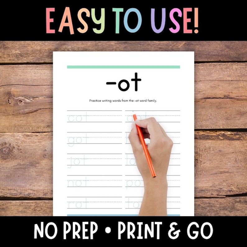 CVC Word Worksheets, CVC Spelling, CVC Word Tracing Worksheets, Handwriting Sheets, Preschool Spelling, Kindergarten Word Pages, First Grade image 2