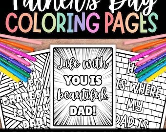 Father's Day Floral Coloring Pages, Kids & Adults (PDF Printable)