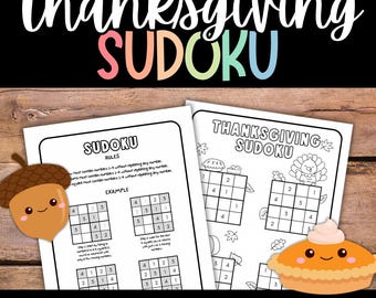Thanksgiving Sudoku Puzzle Game