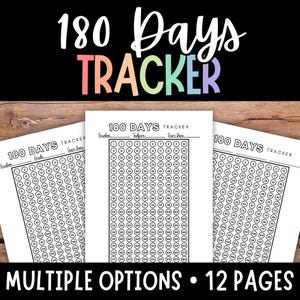 180 Day Tracker, 180 Days of School, 180 Days Countdown, Day Count for School, Homeschool Planner, Homeschool Tracker, 180 School Days