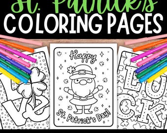 St Patrick’s Day Coloring Pages, St Patrick’s Coloring Sheets, Shamrock Coloring, Leprechaun Coloring Pages, Adult Coloring, Kids Coloring