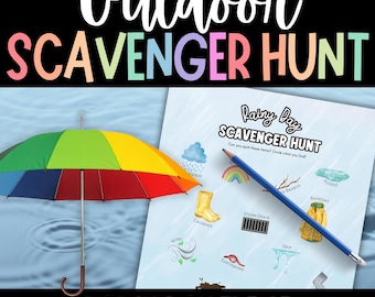 RAINY DAY Scavenger Hunt, Outdoor Games (PDF)