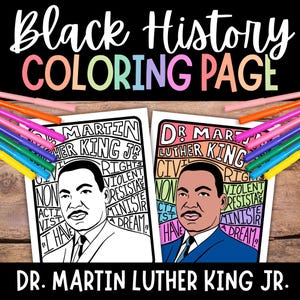 Martin Luther King Jr Coloring Page, MLK Activities, Black History Month Coloring Pages, Black History Coloring Pages, Printable Coloring