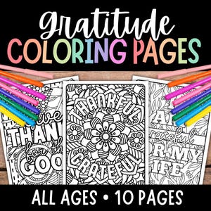 Gratitude Coloring, Thanksgiving Coloring Pages, Gratitude Coloring Sheets, Autumn Activities, Kids Coloring, Printable Adult Coloring Pages