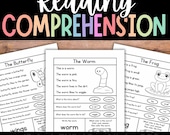 ANIMAL Reading Comprehension Worksheets, Kindergarten Reading, Reading Passages with Questions, First Grade Reading, Second Grade Reading
