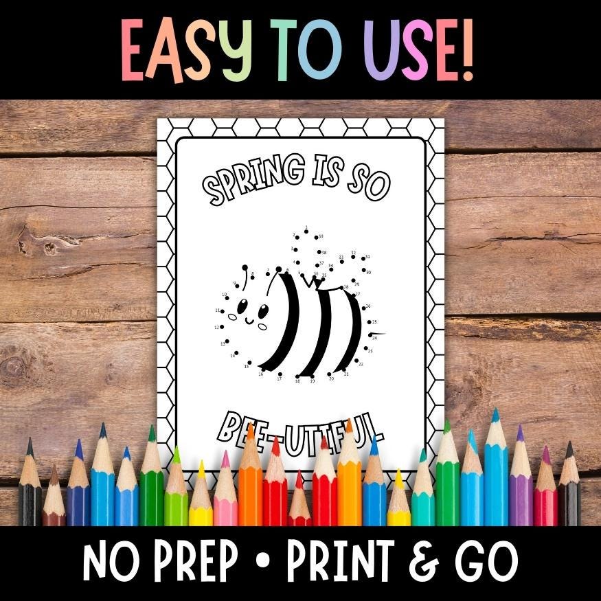 SPRING Coloring Pages, Spring Dot to Dot, Spring Coloring Sheets ...