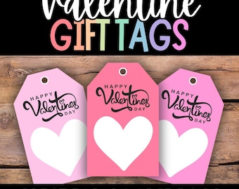 Valentine's Day Gift Tags, Printable Goodie Bag Tags (PDF)