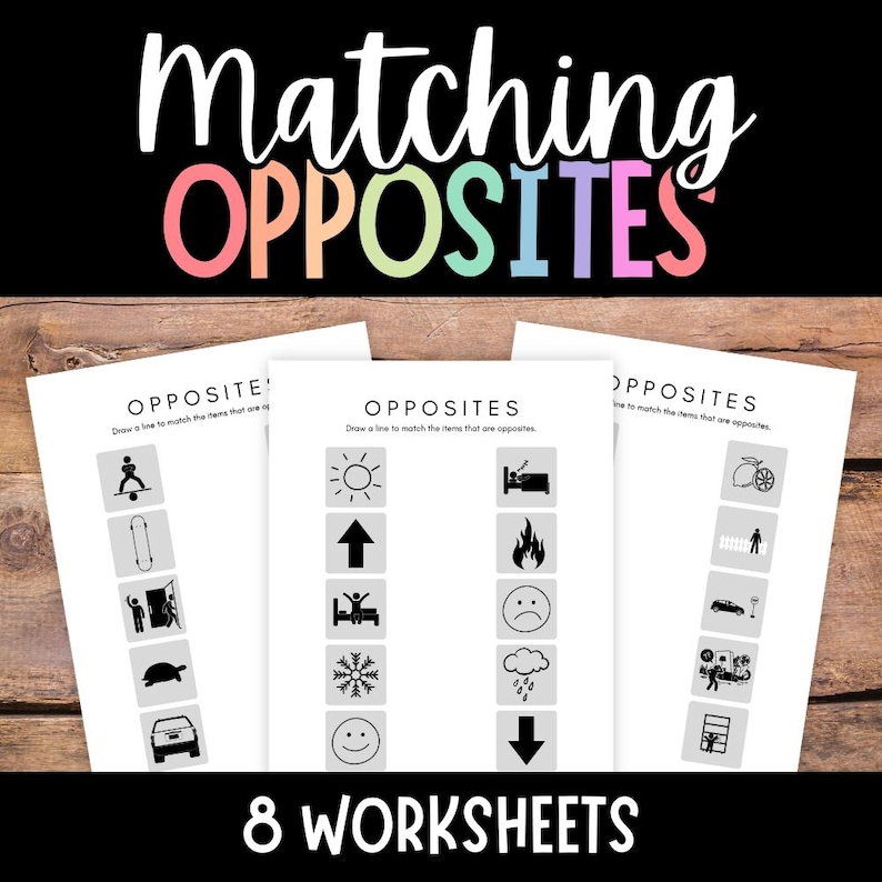 Opposites Worksheets, Visual Discrimination Activity, Discernment ...