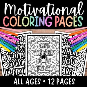 Motivational Coloring Pages, Goals Coloring Sheets, Mental Health Coloring, Adult Coloring Pages, Teen Coloring, Printable Coloring Pages