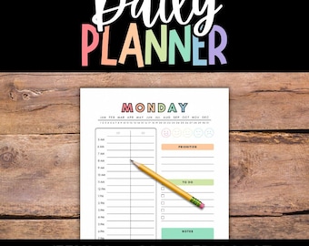 Printable Daily Planner, Personal Planner, Daily Planner Pages, US Letter, Half Letter, A4, A5, Daily Planner Page, Daily Planner Sheets