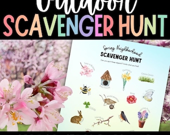 SPRING Scavenger Hunt, Outdoor Scavenger Hunt for Kids, Spring Games, Spring Activities