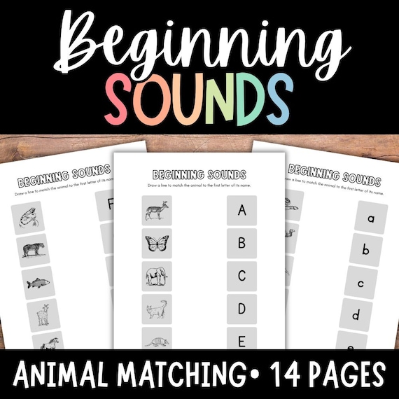 Beginning Sounds, Initial Sounds, Alphabet Letter Matching, Uppercase, Lowercase, Alphabet Sounds, Phonic, Phonemes, Alphabet Worksheets